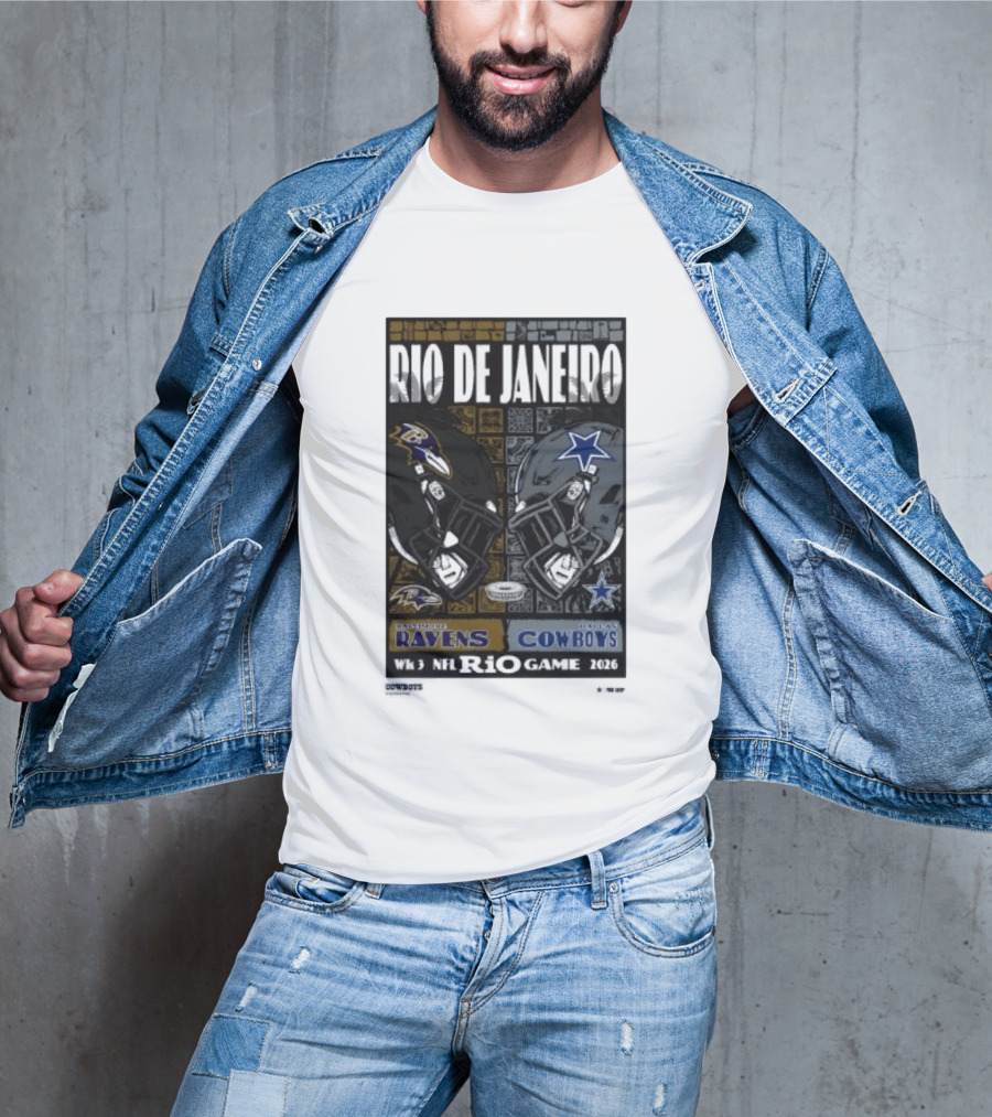 Rio De Janeiro Week 3 2026 NFL Ravens Cowboys Game T-Shirt
