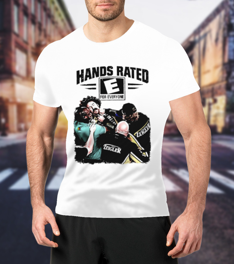 Hands Rated E For Everyone NASCAR Racing Brawl Scene T-Shirt