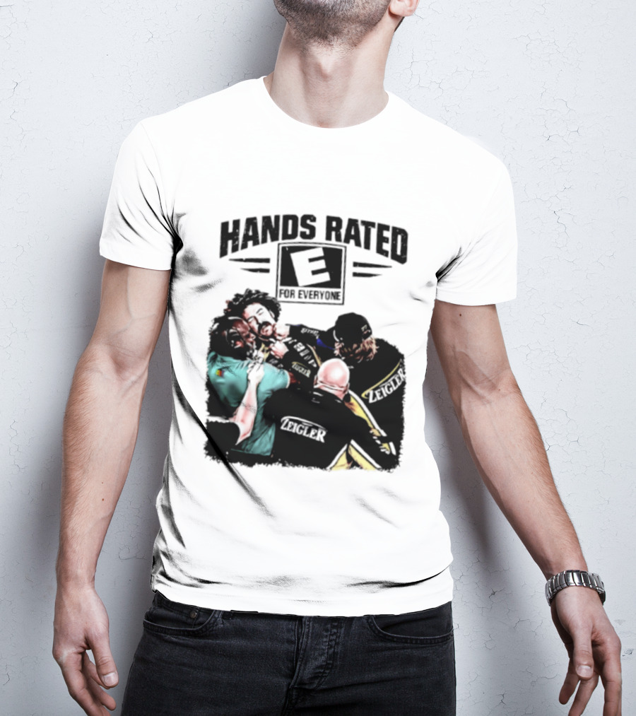 Hands Rated E For Everyone NASCAR Racing Brawl Scene T-Shirt