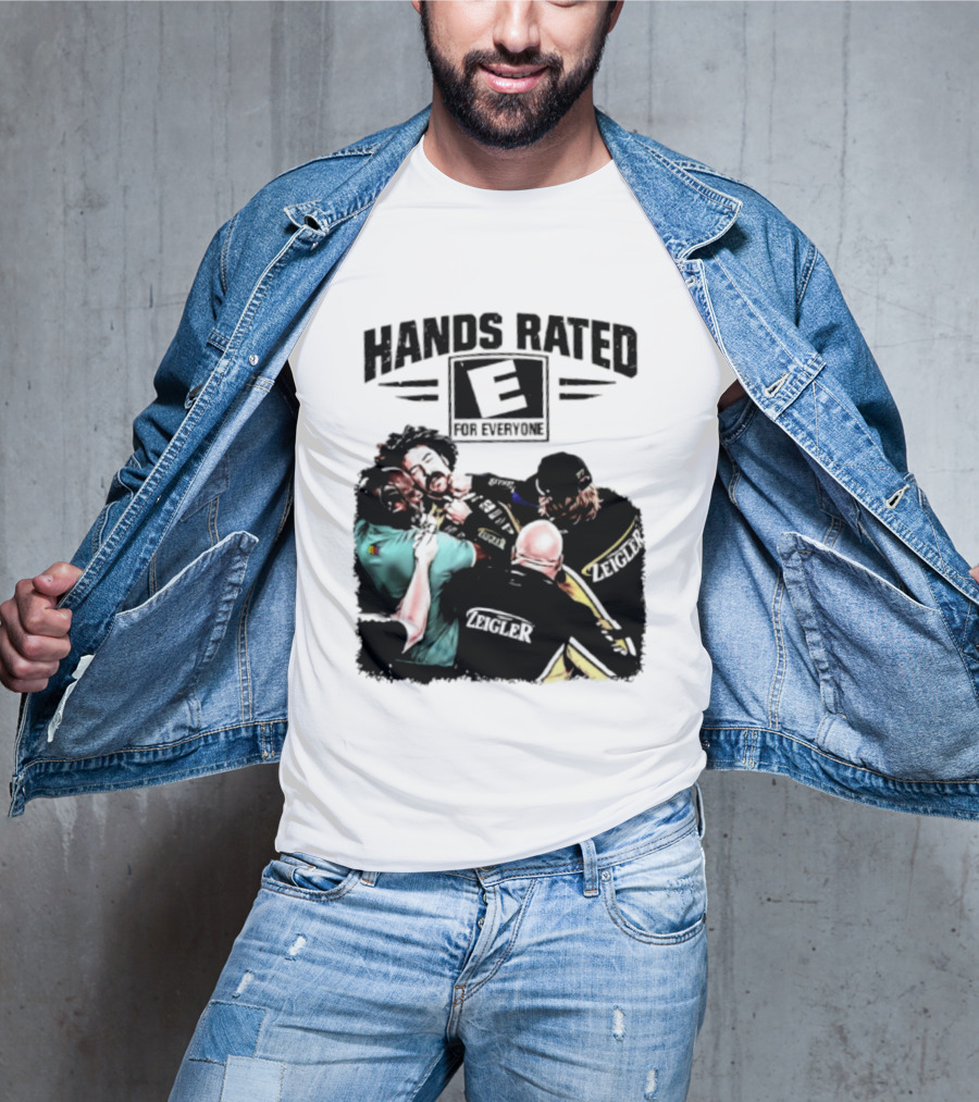 Hands Rated E For Everyone NASCAR Racing Brawl Scene T-Shirt
