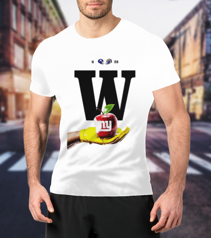 Los Angeles Rams W Over New York Giants Big Apple Victory T-Shirt