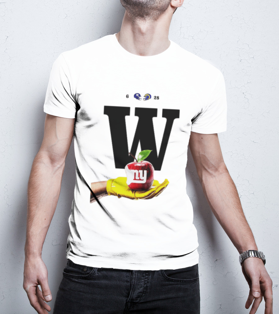 Los Angeles Rams W Over New York Giants Big Apple Victory T-Shirt