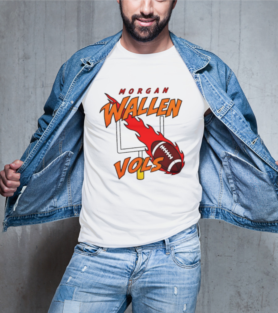 Morgan Wallen Vols Football Tennessee Volunteers Flaming Football Goalpost T-Shirt