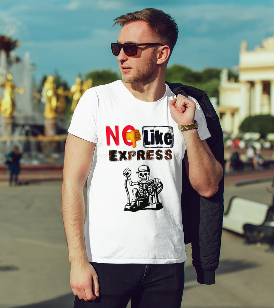 NO Like Express Skeleton Thumbs Down T-Shirt