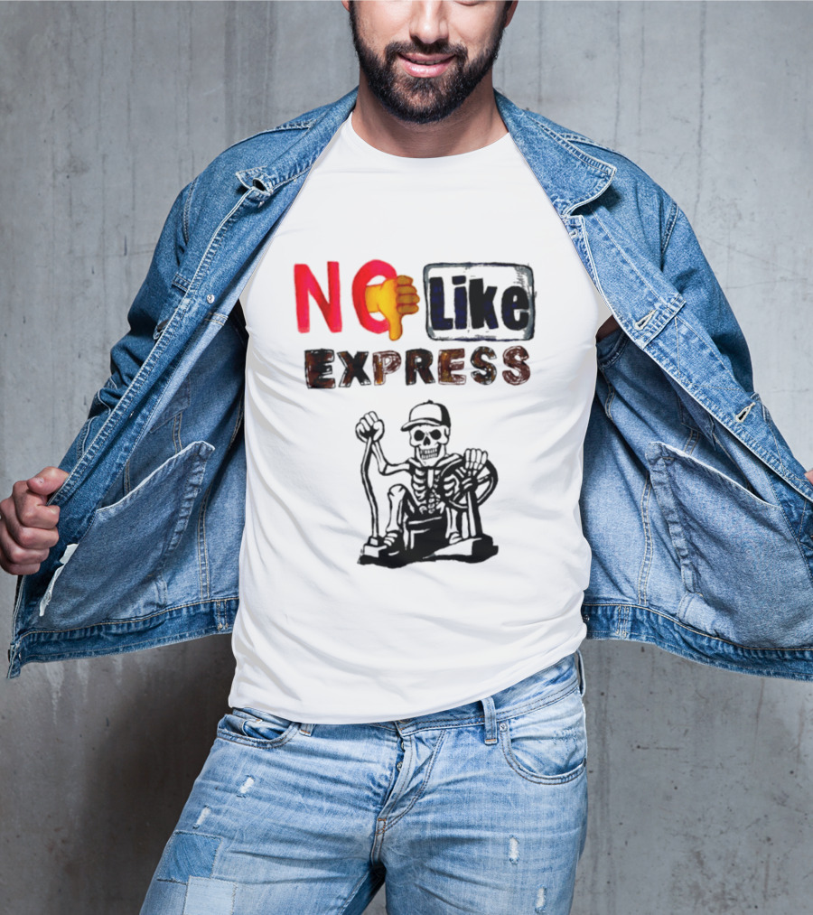 NO Like Express Skeleton Thumbs Down T-Shirt