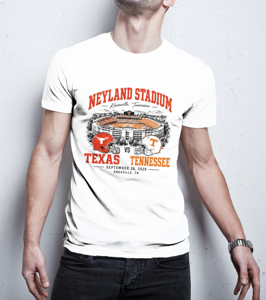 Neyland Stadium Knoxville Texas Vs Tennessee September 26 2026 Matchup T-Shirt