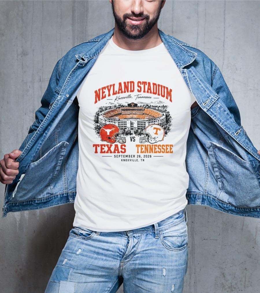 Neyland Stadium Knoxville Texas Vs Tennessee September 26 2026 Matchup T-Shirt