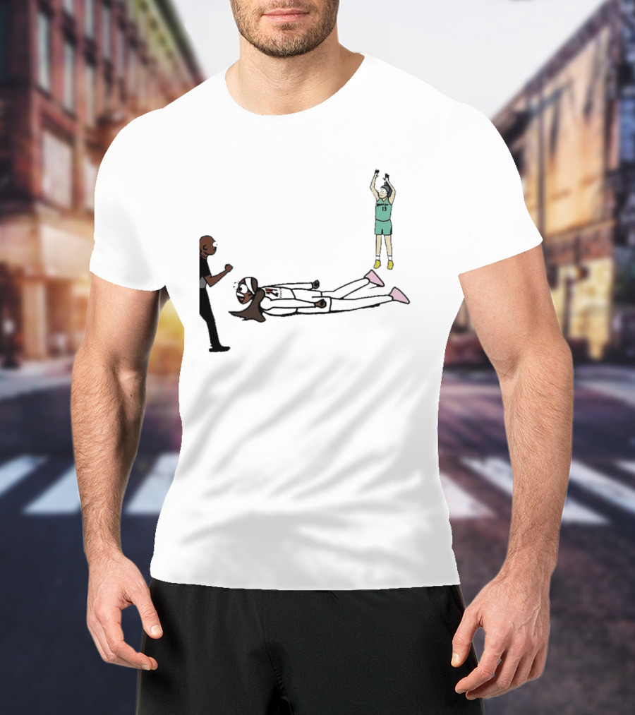WNBA Basketball Player Tantrum Meme Cartoon Court Moment T-Shirt