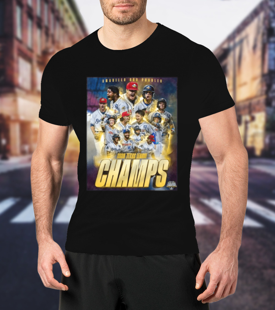 Amarillo Sod Poodles 2023 Texas League Champs Team Celebration T-Shirt