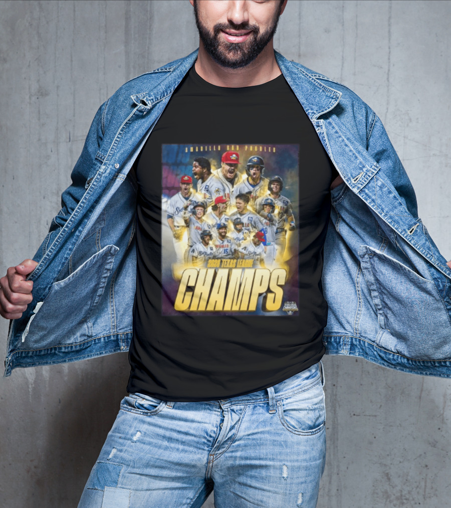 Amarillo Sod Poodles 2023 Texas League Champs Team Celebration T-Shirt