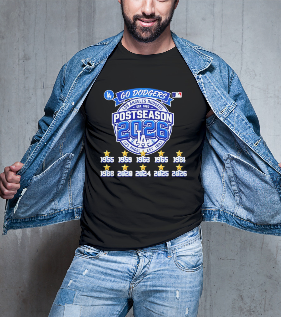 Los Angeles Dodgers 2026 Postseason Champs Ten Time Winners Est 1883 T-Shirt