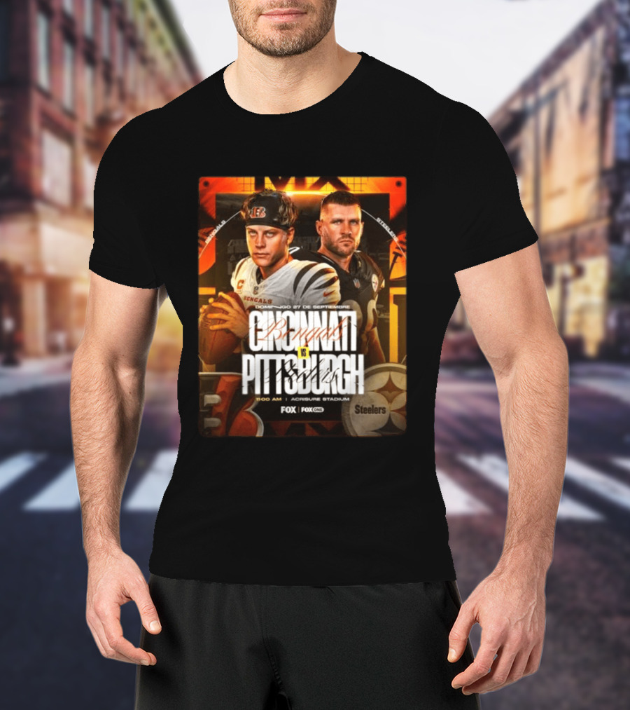 Cincinnati Bengals Vs Pittsburgh Steelers Domingo 27 De Septiembre Acrisure Stadium Fox Sports T-Shirt