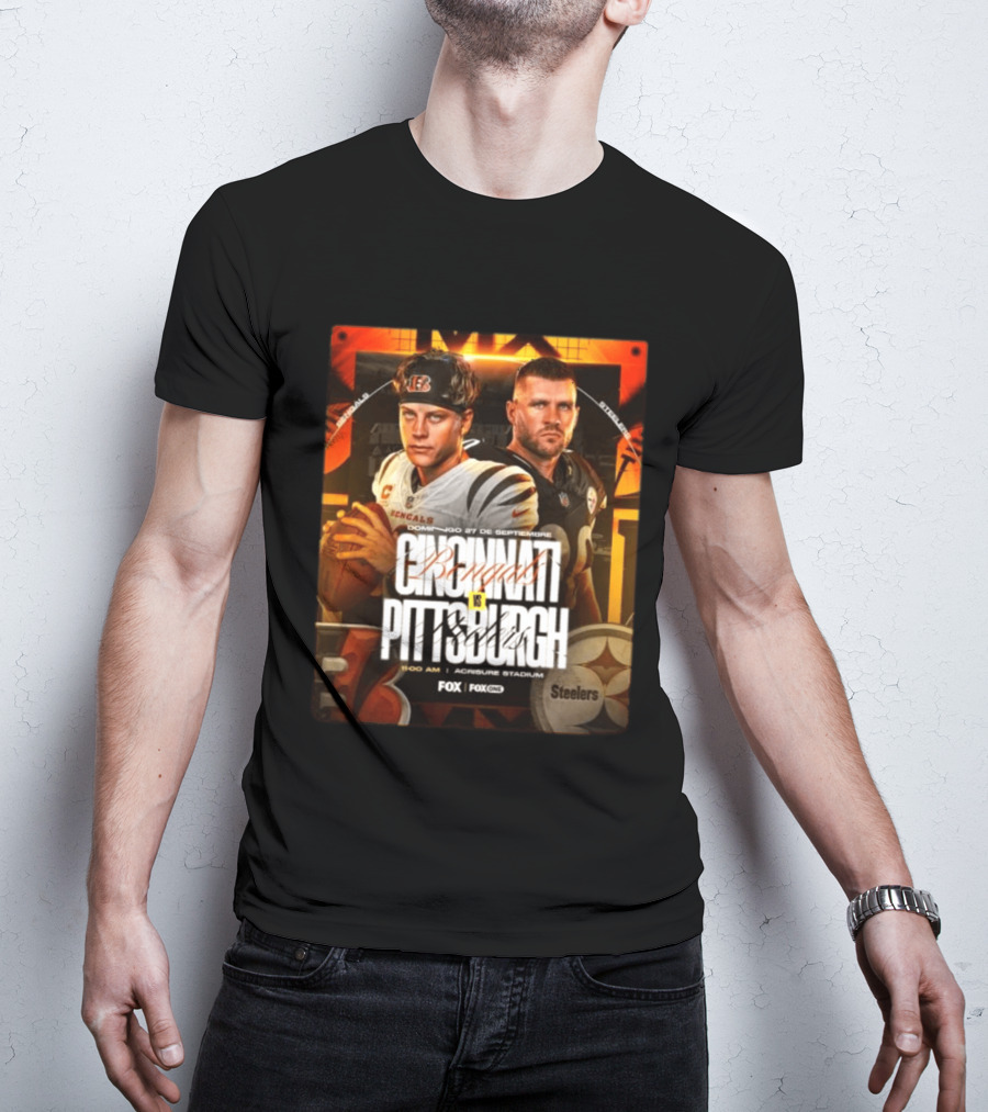Cincinnati Bengals Vs Pittsburgh Steelers Domingo 27 De Septiembre Acrisure Stadium Fox Sports T-Shirt