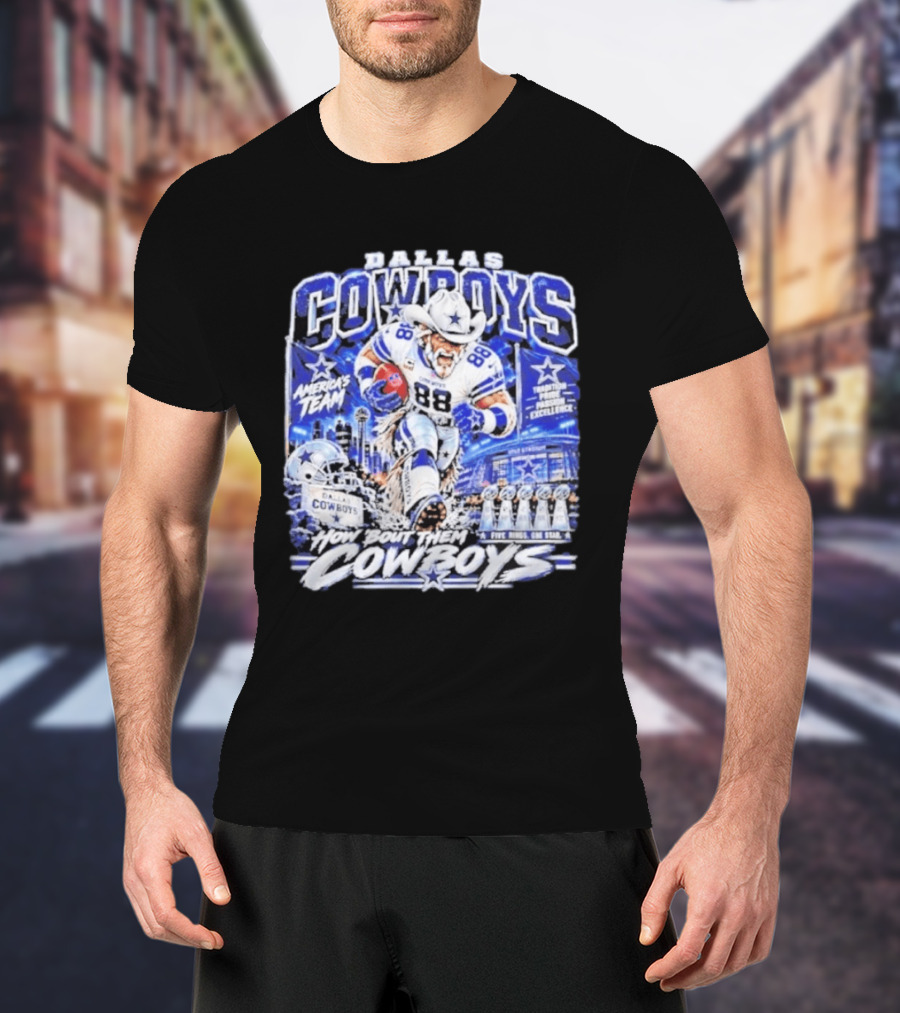 Dallas Cowboys America's Team How 'Bout Them Cowboys Five Rings One Goal Excellence T-Shirt