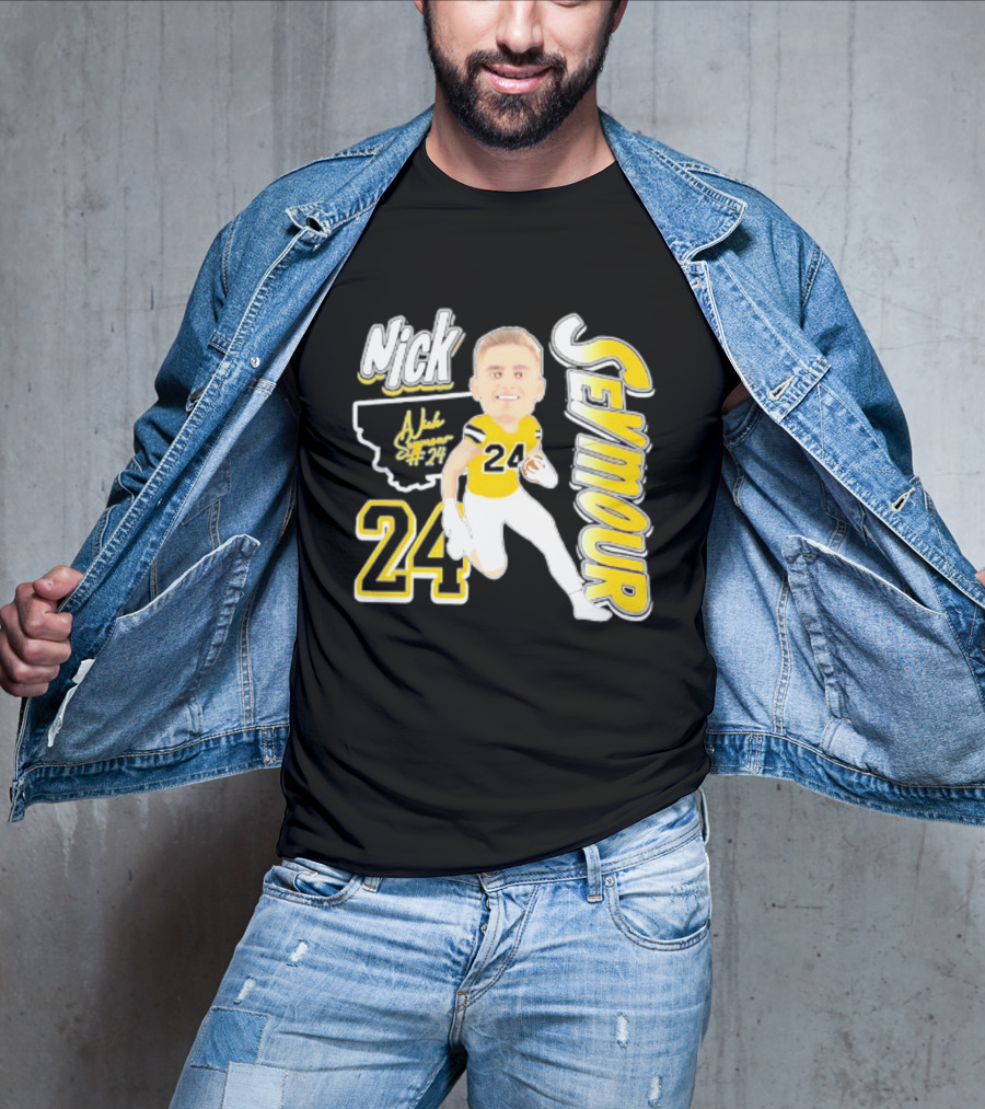 Nick Seymour Montana State Bobcats 2026 Player 24 Caricature T-Shirt