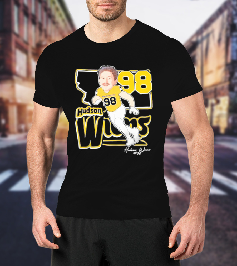 Hudson Wiens 98 Montana State Bobcats Player Caricature T-Shirt