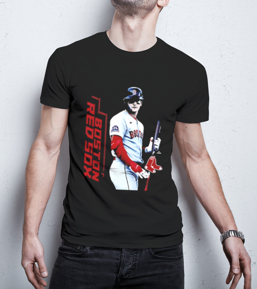 Roman Anthony Boston Red Sox MLB Player Swing Action T-Shirt