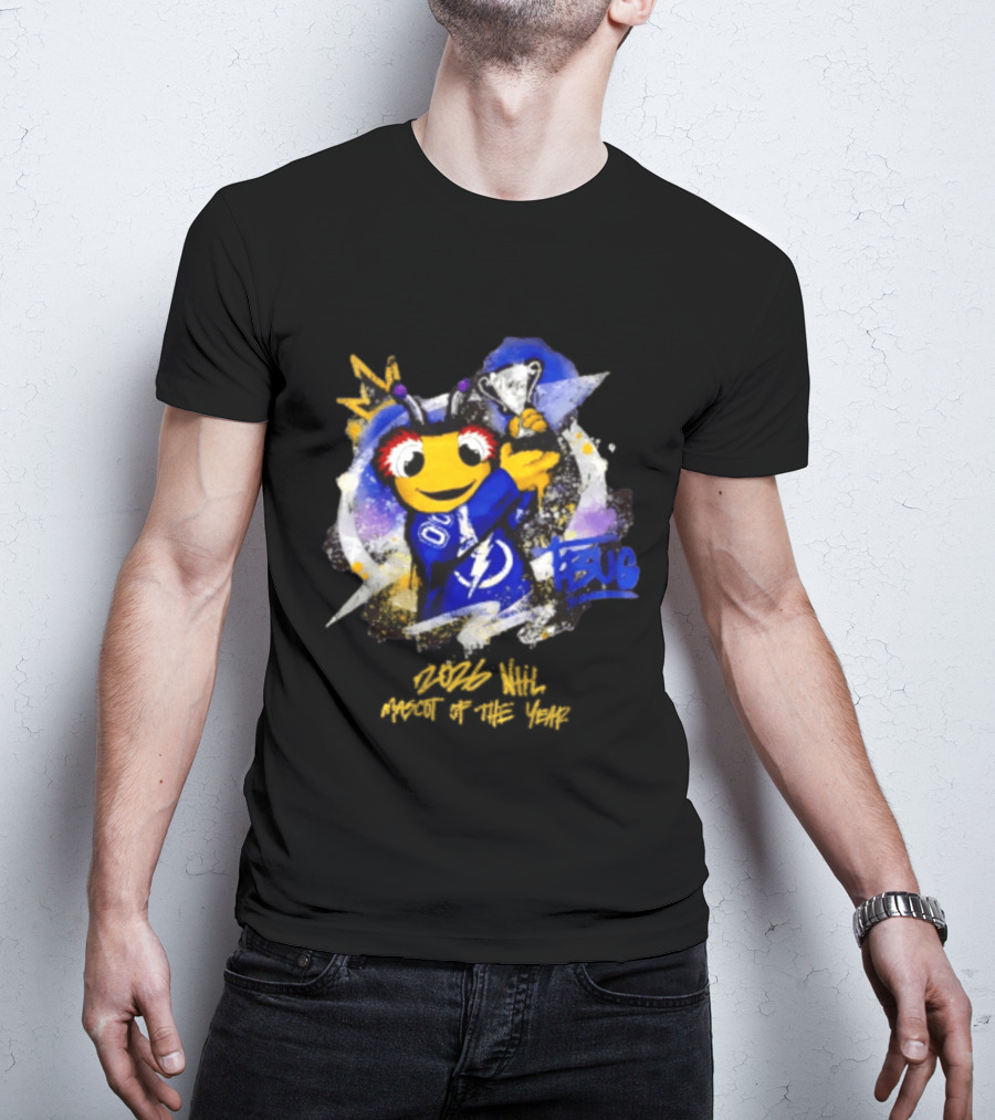 Tampa Bay Lightning Thunderbug Holding Trophy 2026 T-Shirt
