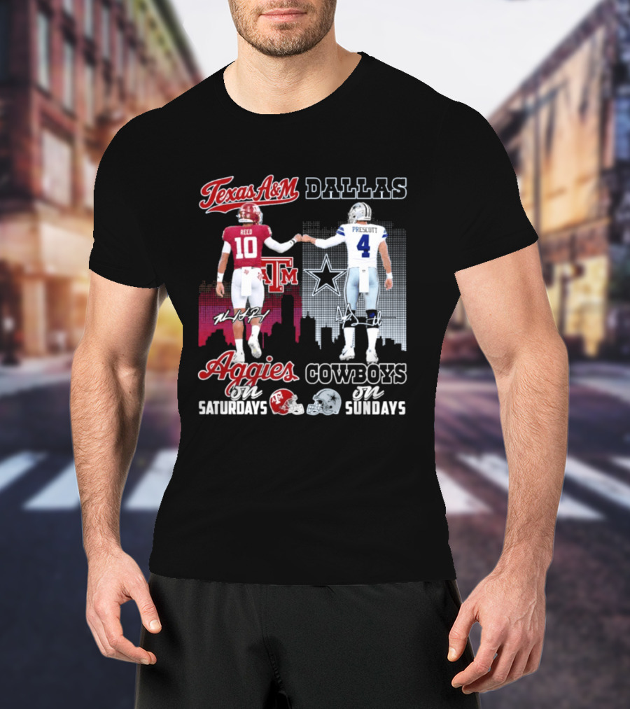 Texas A&M Aggies College Football Saturdays Dallas Cowboys NFL Sundays T-Shirt
