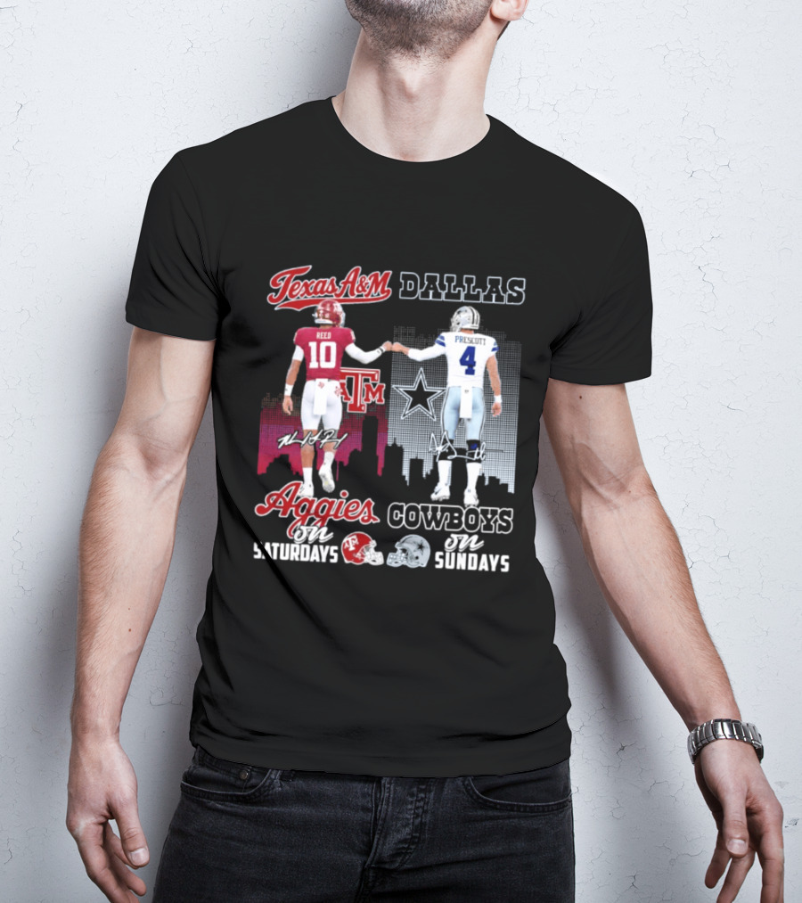 Texas A&M Aggies College Football Saturdays Dallas Cowboys NFL Sundays T-Shirt