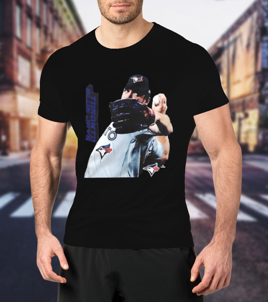 Trey Yesavage Toronto Blue Jays MLB Player Pitching Action T-Shirt