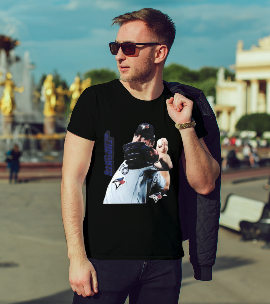 Trey Yesavage Toronto Blue Jays MLB Player Pitching Action T-Shirt