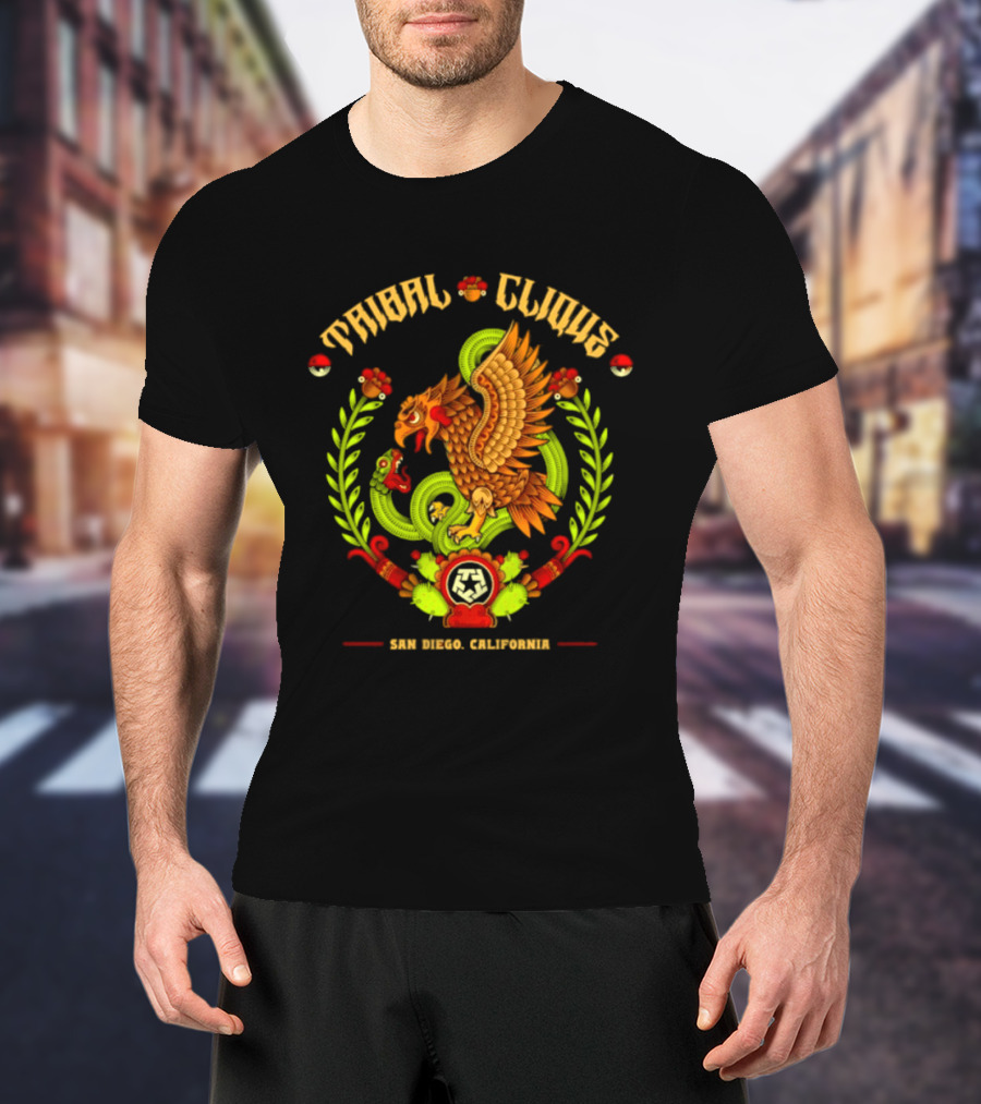 Tribal Clique Aztec Eagle And Serpent San Diego California T-Shirt