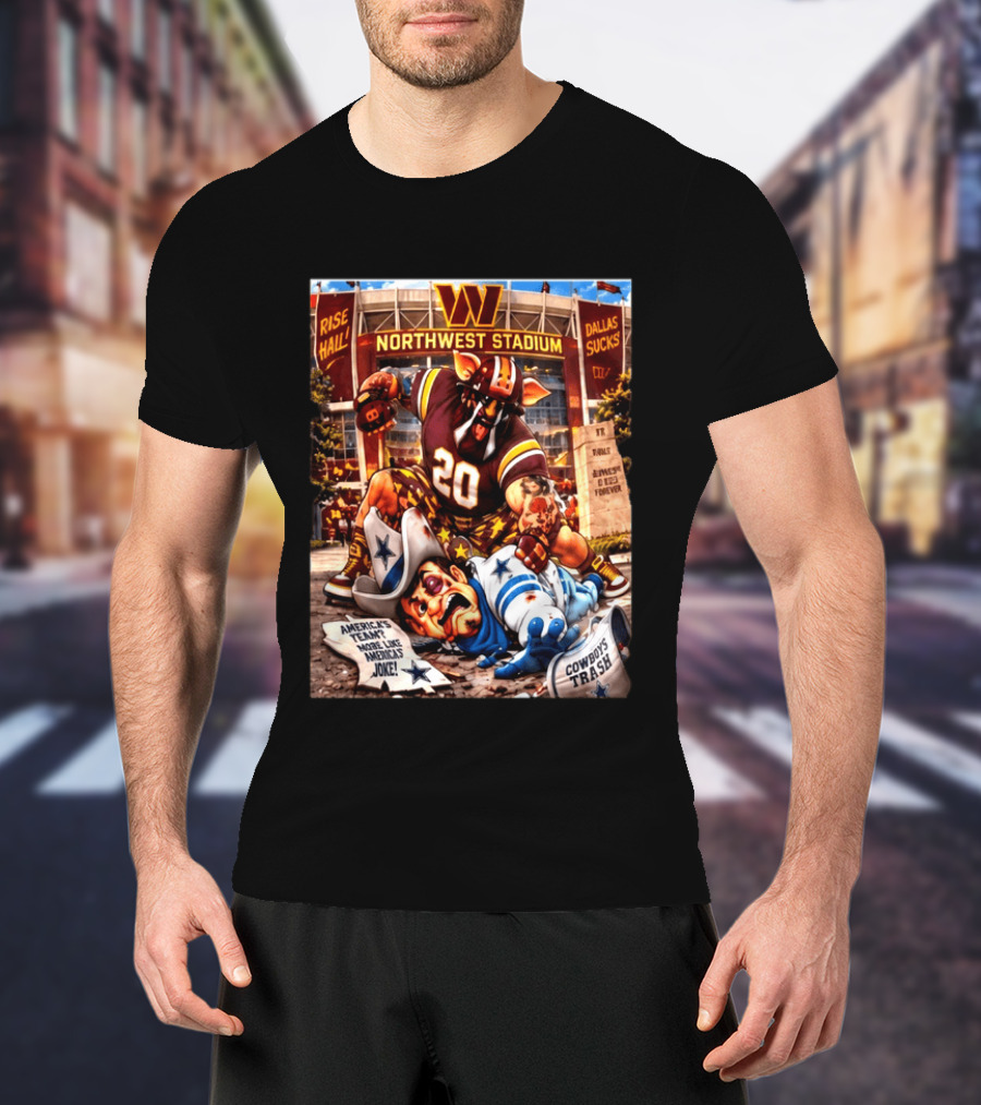 Washington Hogs Northwest Stadium Dallas Rivalry Clash Mascot Showdown T-Shirt
