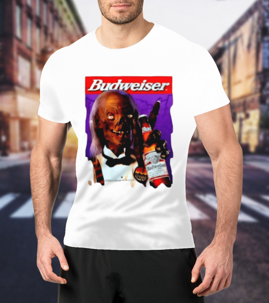 Budweiser Bud Keeper Zombie Halloween Beer Bottle Advertisement T-Shirt