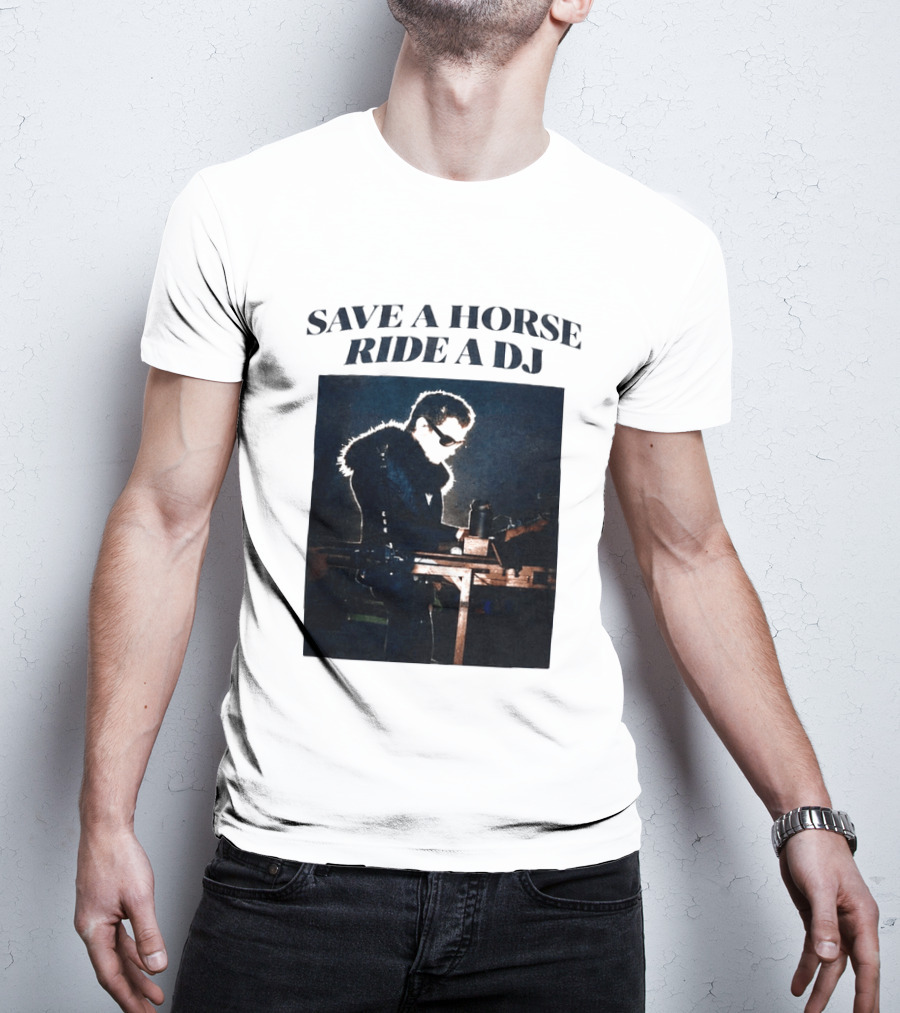Save A Horse Ride A DJ Musician With Equipment And Sunglasses T-Shirt