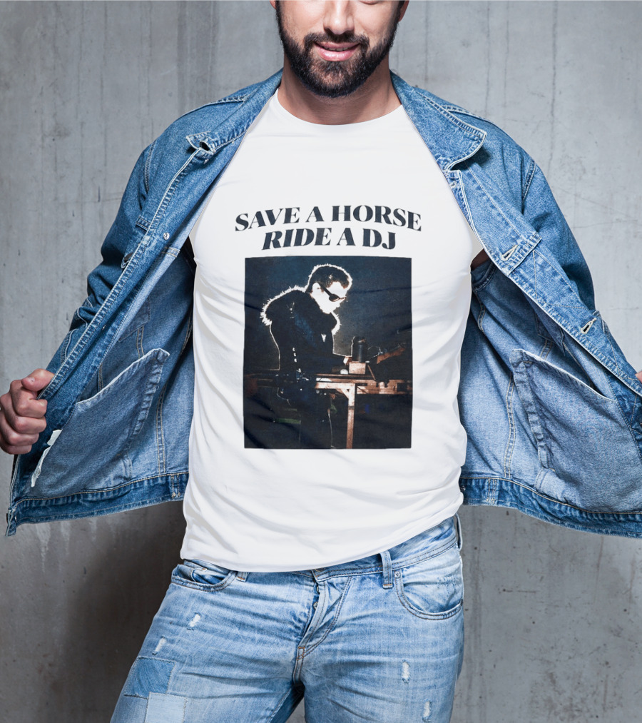 Save A Horse Ride A DJ Musician With Equipment And Sunglasses T-Shirt