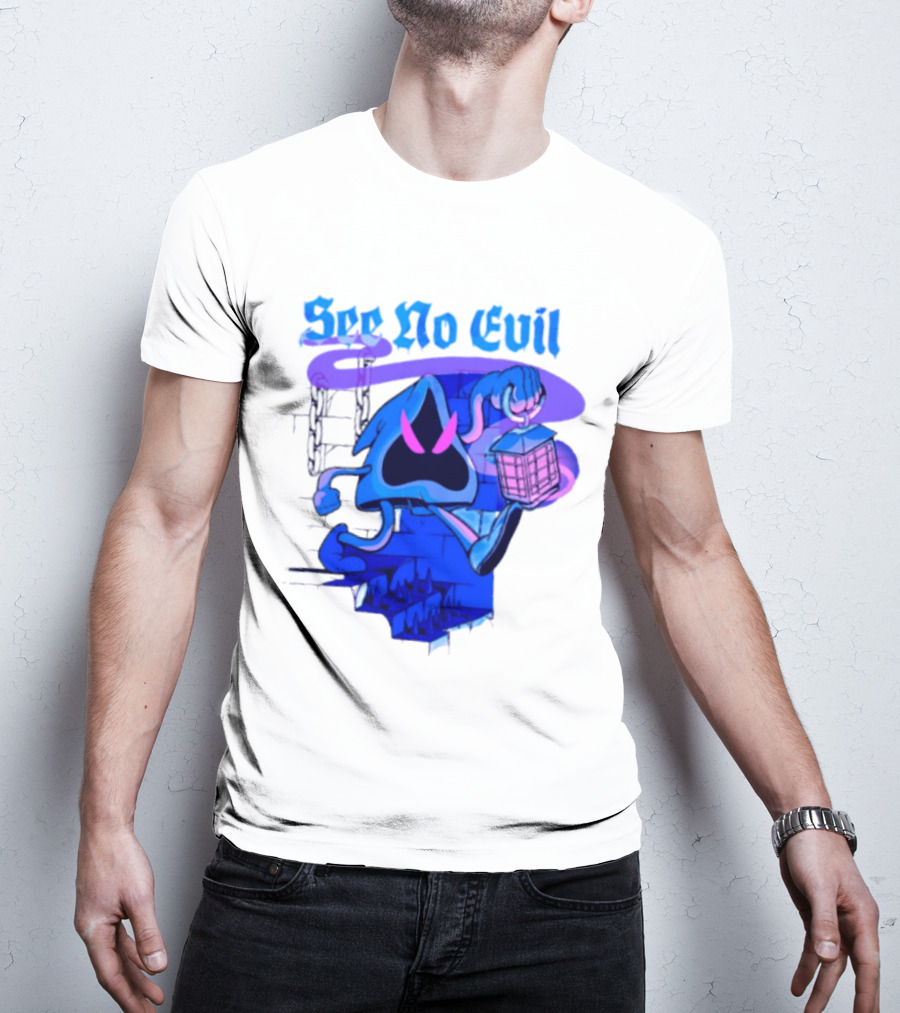 See No Evil Grim Reaper Lantern Spooky T-Shirt