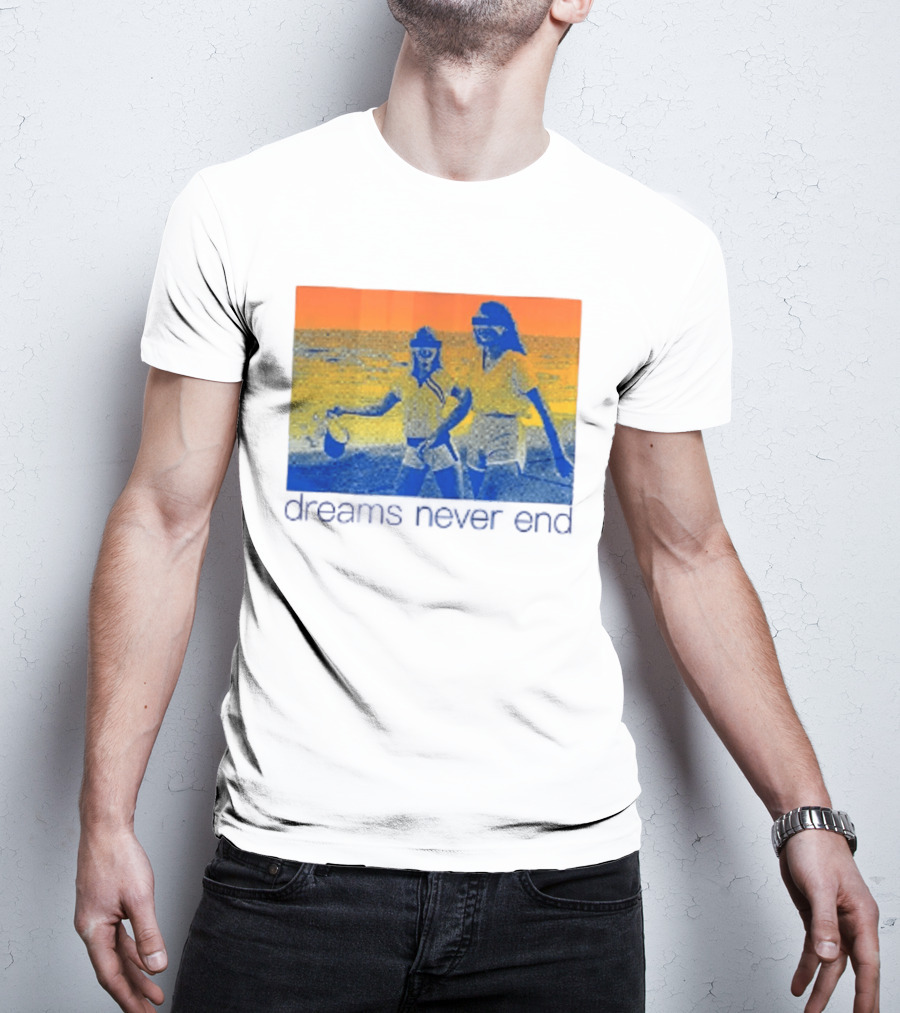 Dreams Never End DFA Records New York City Retro Beach Scene T-Shirt