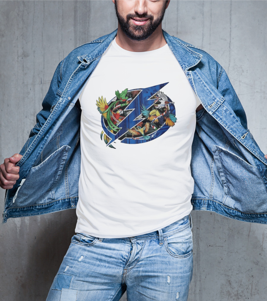 Tampa Bay Lightning Noche Latina Parrot Design NHL Team T-Shirt