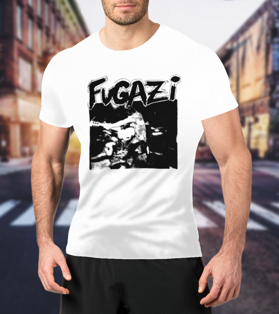 Fugazi Band Post Hardcore Ian MacKaye Black And White T-Shirt