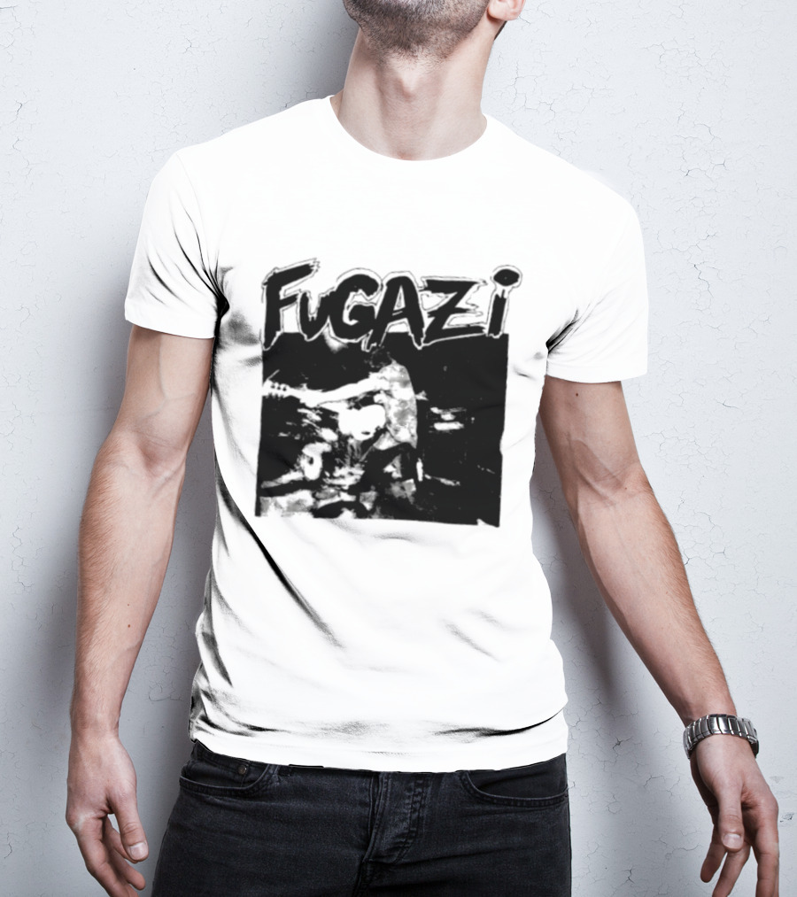 Fugazi Band Post Hardcore Ian MacKaye Black And White T-Shirt