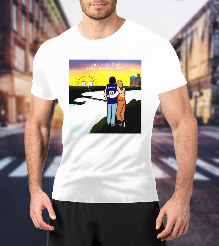 The Sun Sets A Love Letter To Connecticut Basketball Couple Sunrise Sunset T-Shirt