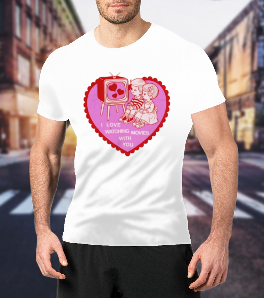 Valentine Heart TV Love Ing Movies With You Kids T-Shirt