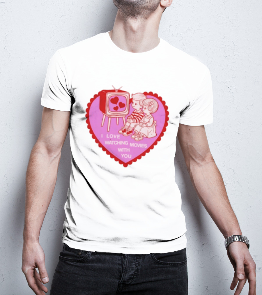 Valentine Heart TV Love Ing Movies With You Kids T-Shirt