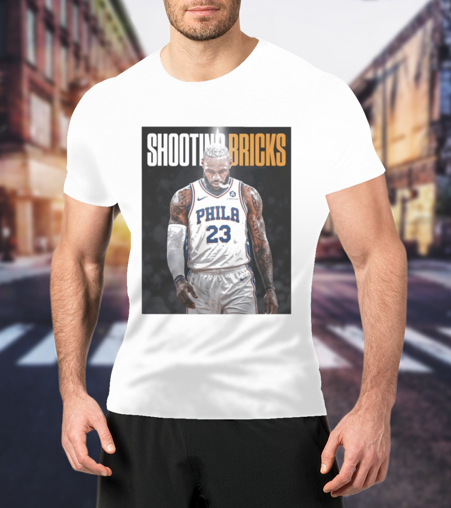 Shooting Bricks LeBron 23 Philly Basketball Meme T-Shirt