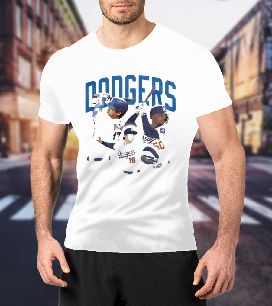 Los Angeles Dodgers Players Collage MLB Team Dodgers Baseball T-Shirt