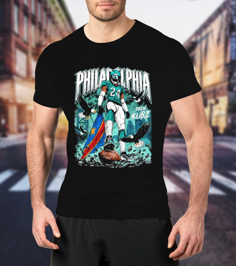 Philadelphia Drew Kubz 24 No Fly Zone Eagles Banner T-Shirt