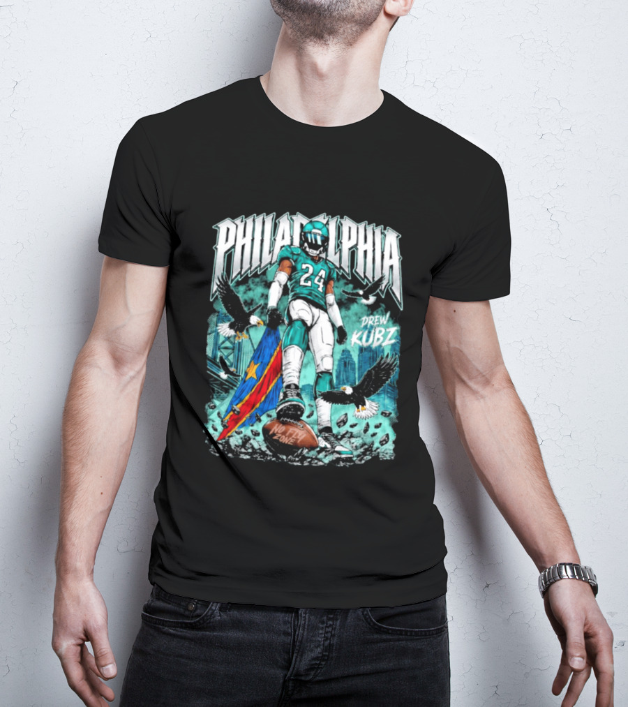 Philadelphia Drew Kubz 24 No Fly Zone Eagles Banner T-Shirt
