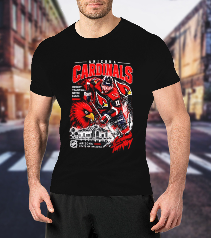 Arizona Cardinals NHL Hockey Tradition Never Fades Cardinals Territory Arizona Skyline T-Shirt