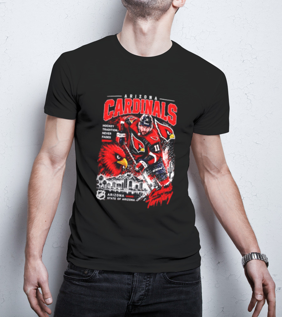 Arizona Cardinals NHL Hockey Tradition Never Fades Cardinals Territory Arizona Skyline T-Shirt