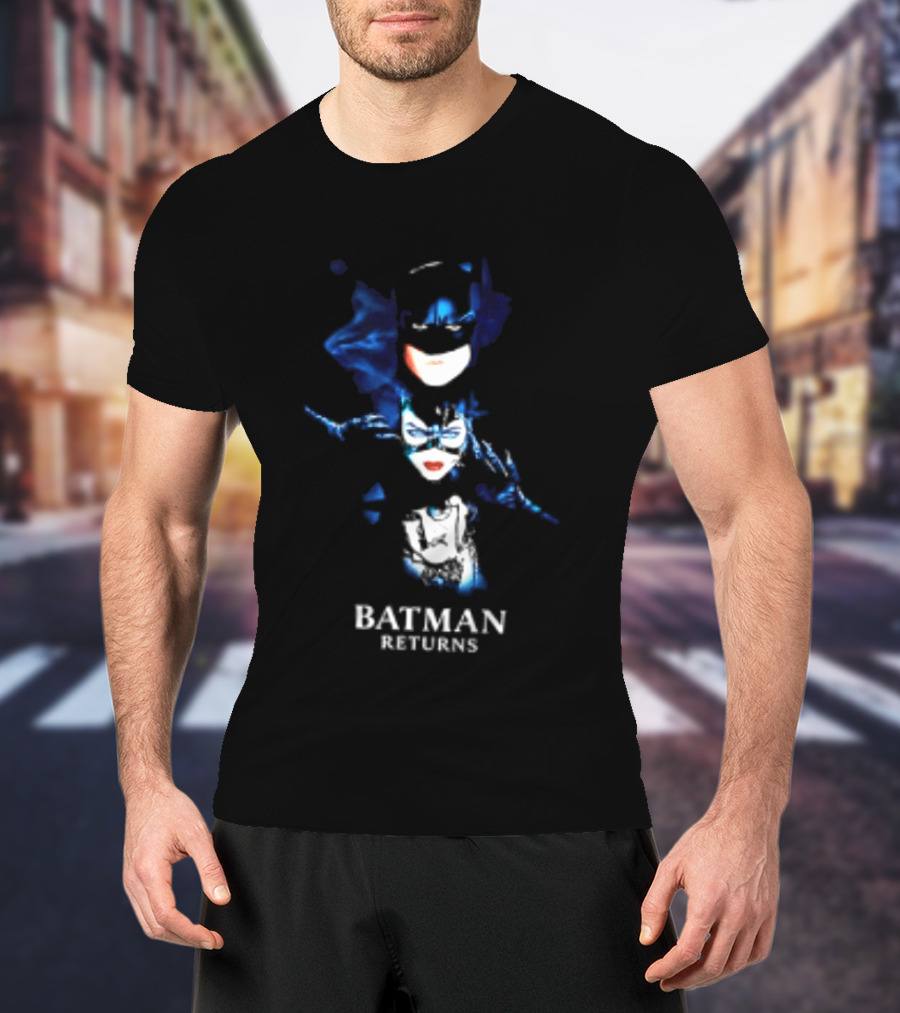 Batman Catwoman Vs Penguin Batman Returns Movie Two Sided T-Shirt