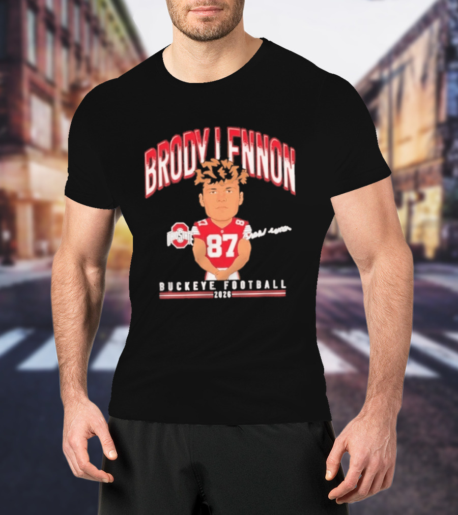 Brody Lennon Ohio State Buckeyes Football Cartoon 2026 T-Shirt