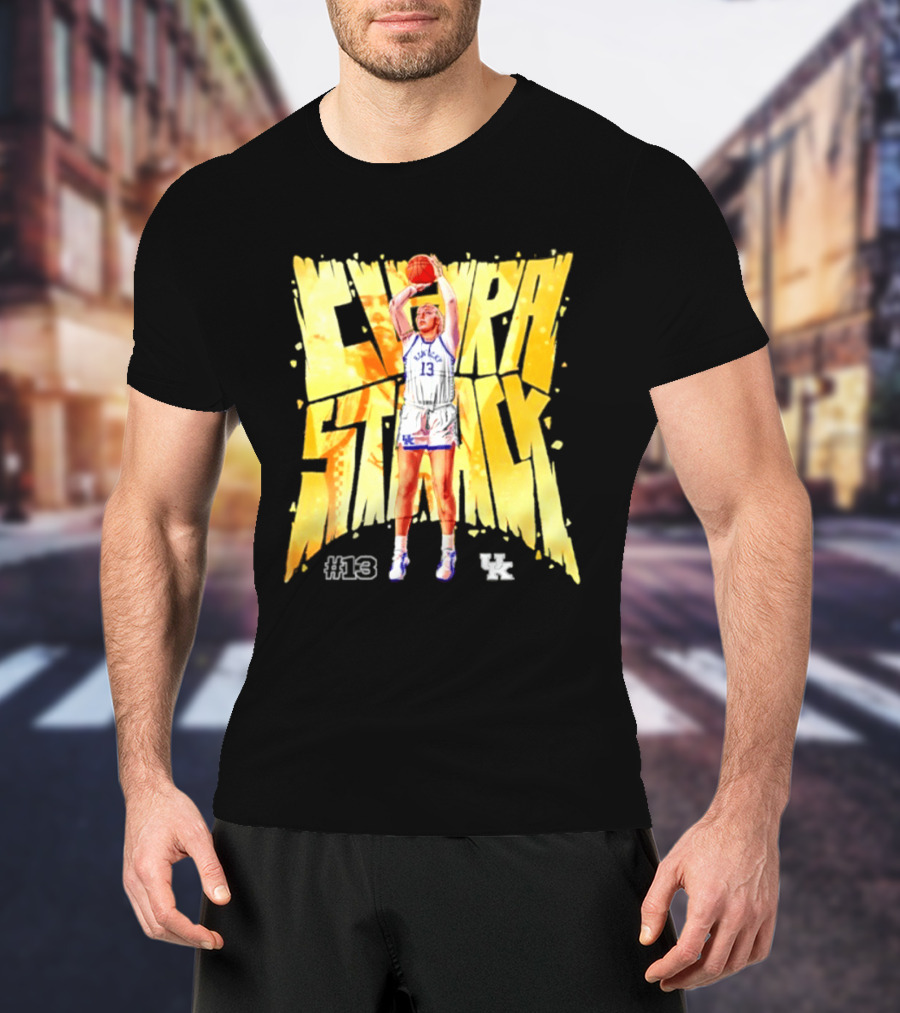 Clara Strack #13 Kentucky Wildcats NCAA Women's Basketball Player Caricature T-Shirt