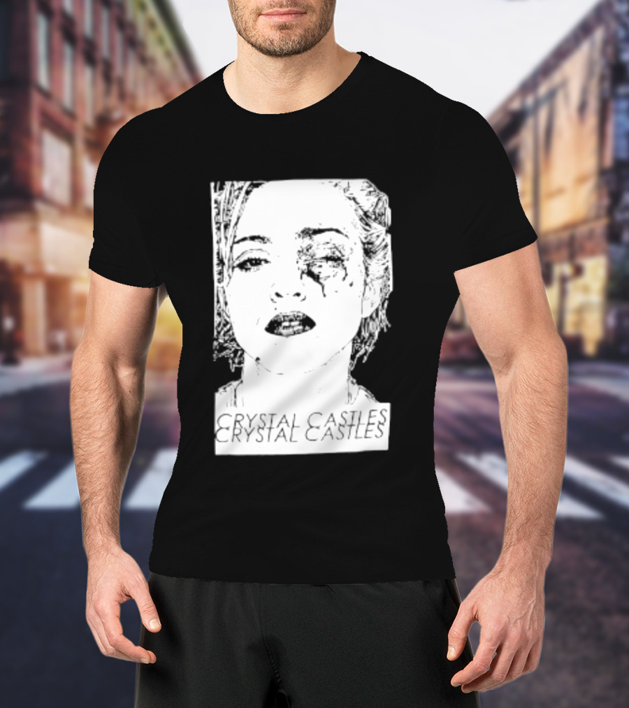 Crystal Castles Electronic Alice Glass Monochrome T-Shirt