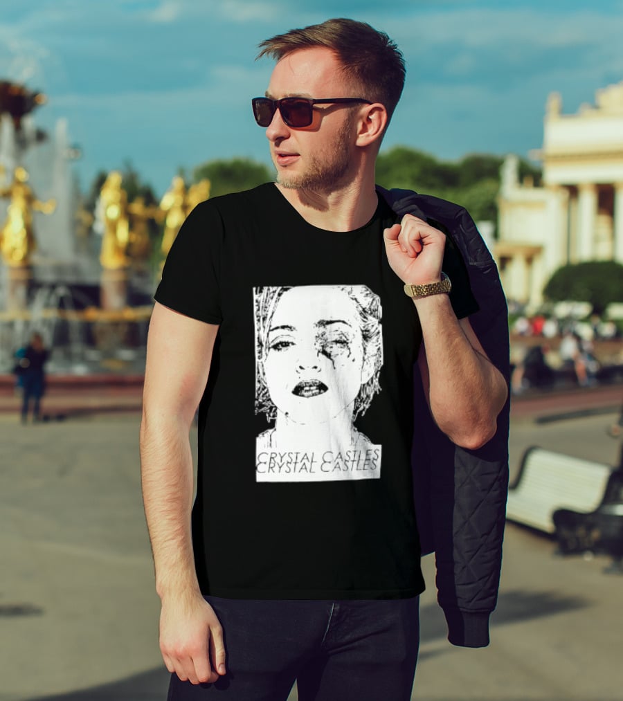 Crystal Castles Electronic Alice Glass Monochrome T-Shirt